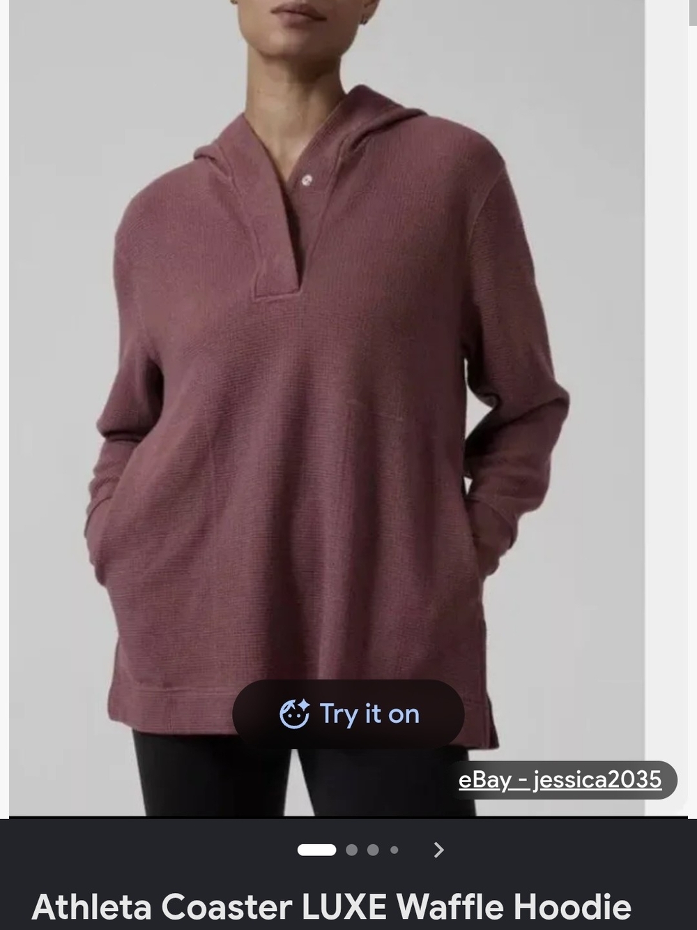 Athleta Coaster Luxe Waffle Hoodie Cinnamon Brown - M